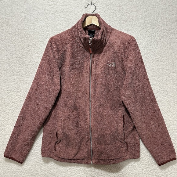 The North Face Women's Burgundy Red Faded Osito Fleece Full Zip Size L - Picture 1 of 16